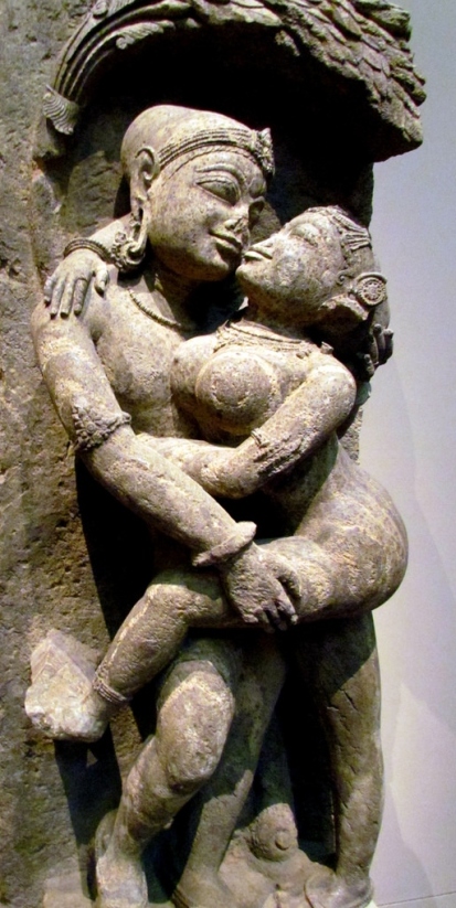 Loving couple Hindu sculpture.Boblstraveling.flickr